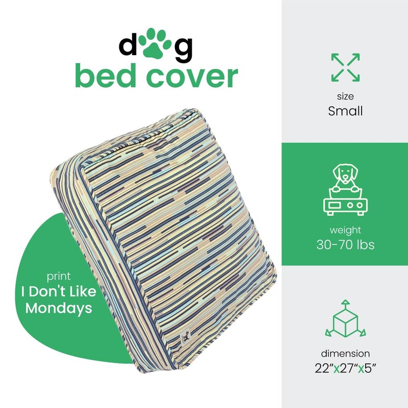 Molly Mutt Small Dog Bed Cover - I Don't Like Mondays Print - Measures 22â€x27â€x5â€- 100% Cotton - Durable - Breathable - Sustainable - Machine Washable Dog Bed Cover - Image 2